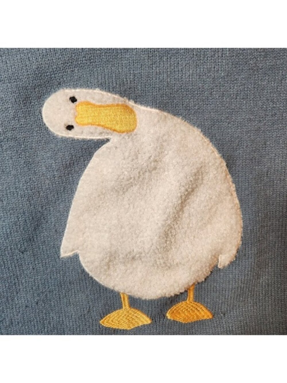 Aelfric Eden Blue Duck Knit Sweater Crewneck Pullover Streetwear Small - Picture 2 of 4